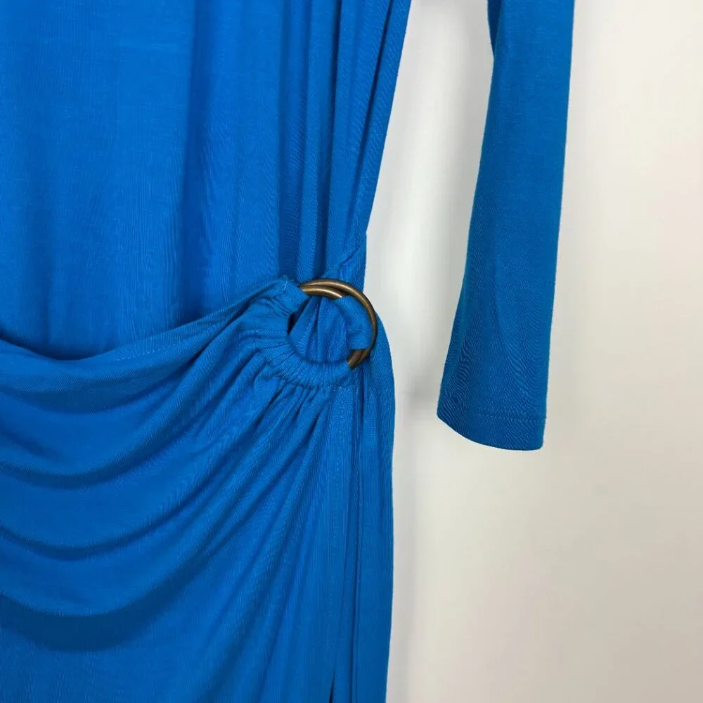 Free People Alyssa Long Sleeve Boho Wrap‎ Maxi Dress Blue Small